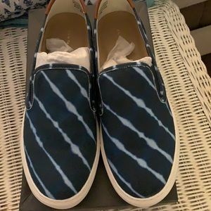 NWOT Ann Taylor Sneakers Tie Dye Navy White Size 8 Brand New in box